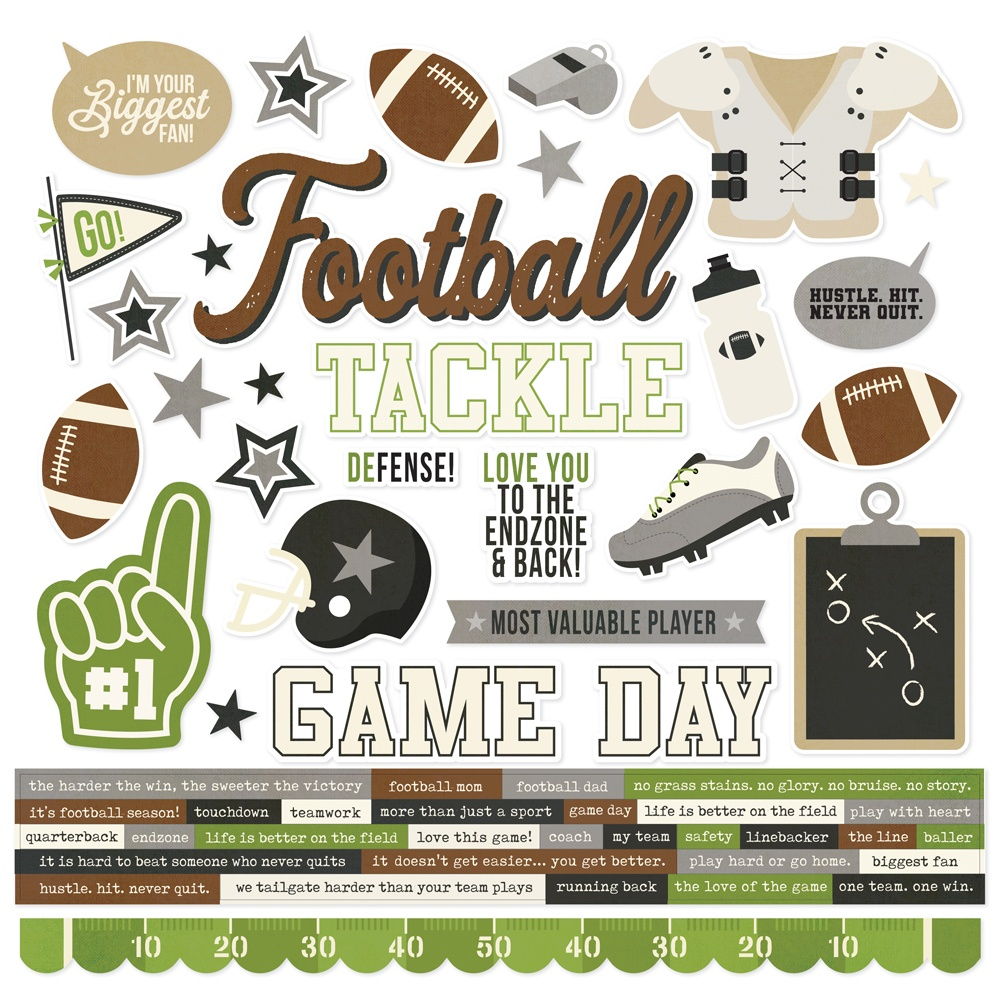 Simple Stories Football Cardstock Stickers