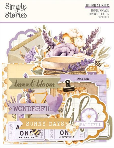 Simple Stories Journal Bits & Pieces Die Cuts-Simple Vintage Lavender Fields