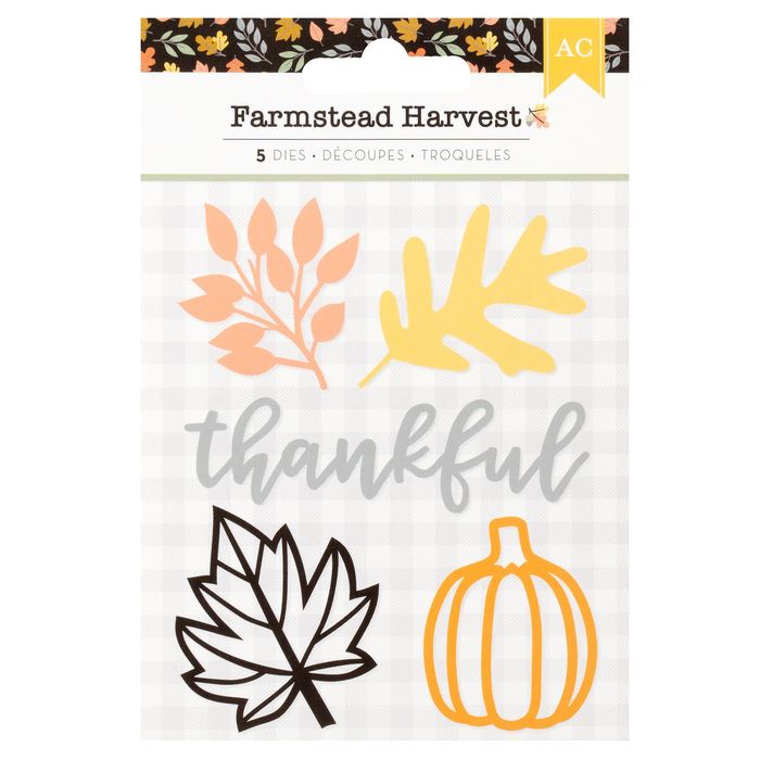 American Crafts Farmstead Harvest Metal Die Set-5/Pkg