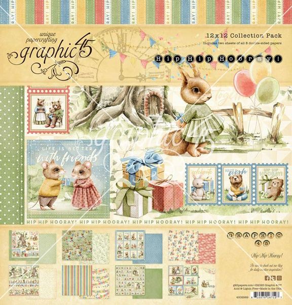 Graphic 45 Hip Hip Hooray 12"X12" Collection Pack