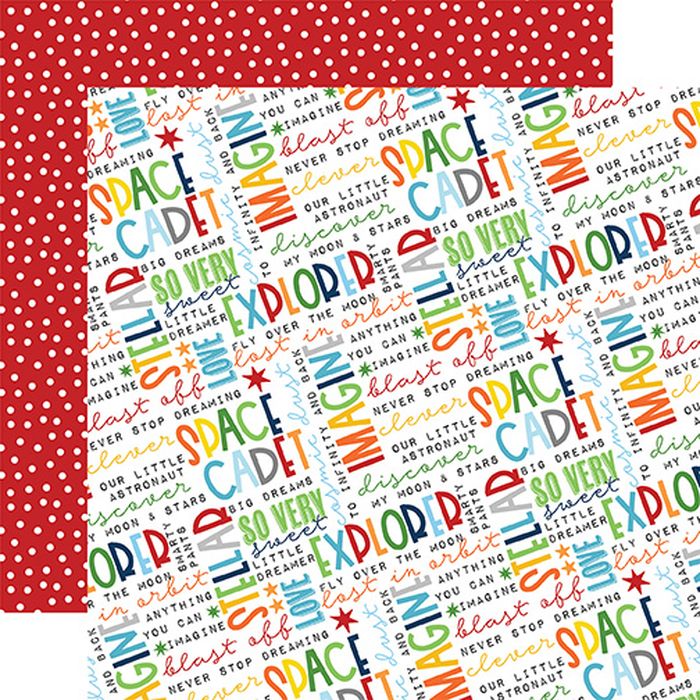 Echo Park - Blast Off Stellar Phrases 12x12 DS Patterned Paper (1 Sheet)