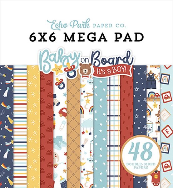 Echo Park Baby On Board - Boy Cardmakers 6X6 Mega Pad