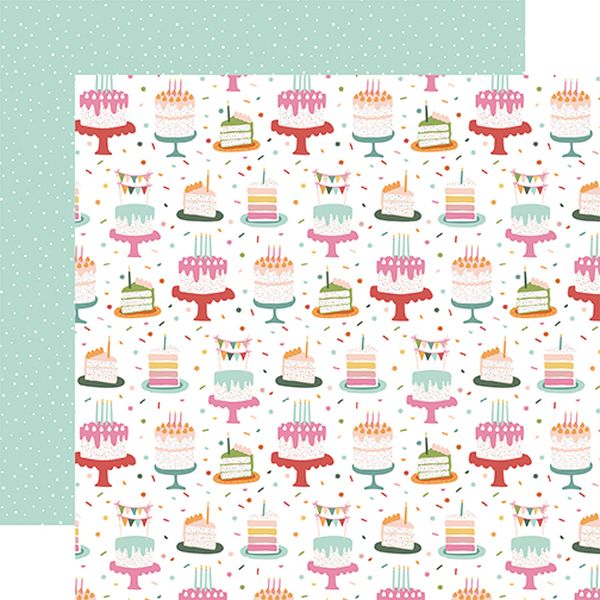Echo Park A Birthday Wish Girl: Birthday Girl Cake 12x12 DS Paper (1 Sheet)