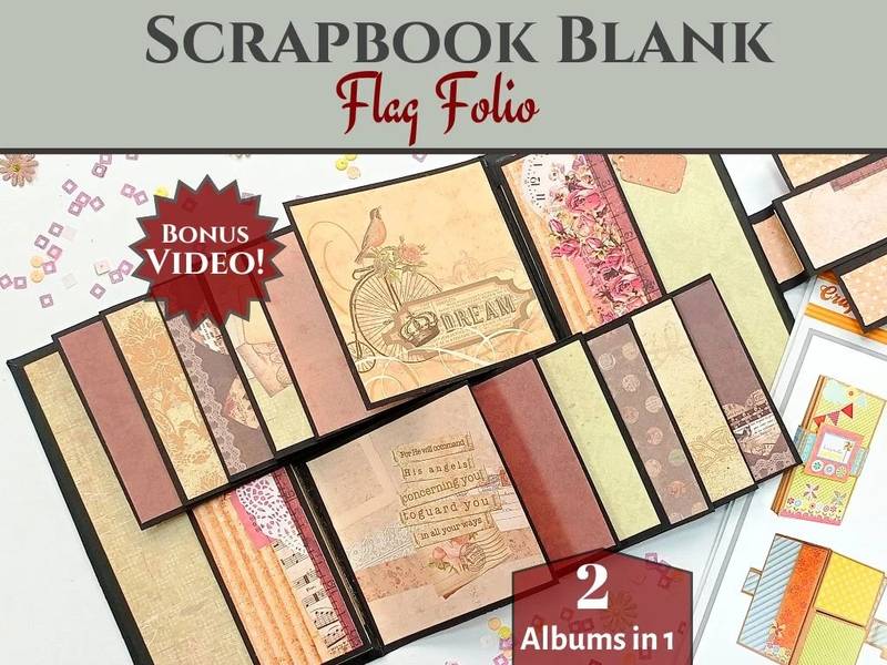 CrafTreat Black & Kraft Color Flag Folio Scrapbook Blanks