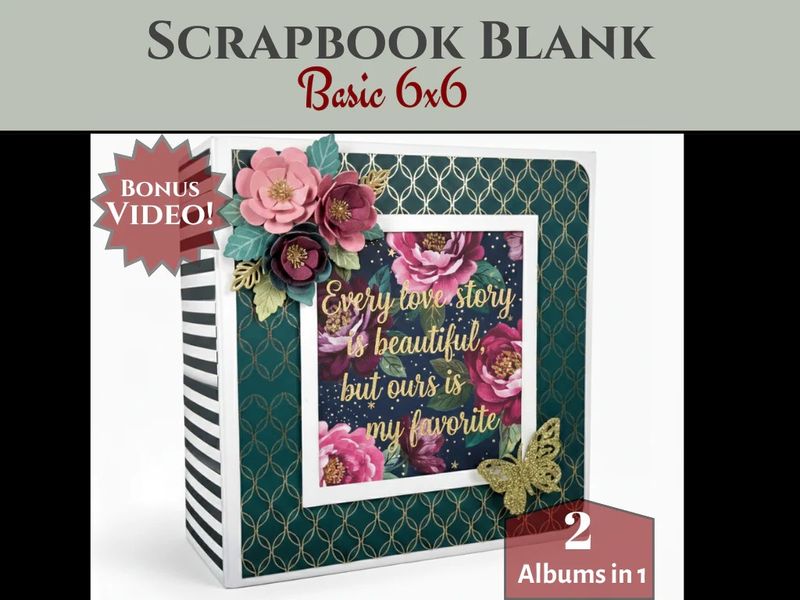 CrafTreat Scrapbook Blank Precut Album Base - Basic 6x6 - White and Ivory