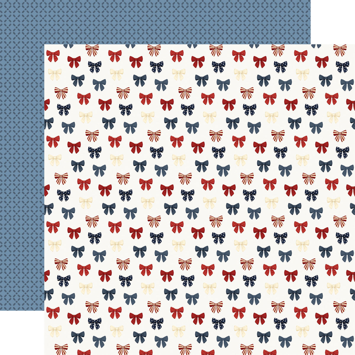 Carta Bella Americana Summer: Red White And Blue Bows 12x12 Patterned Paper