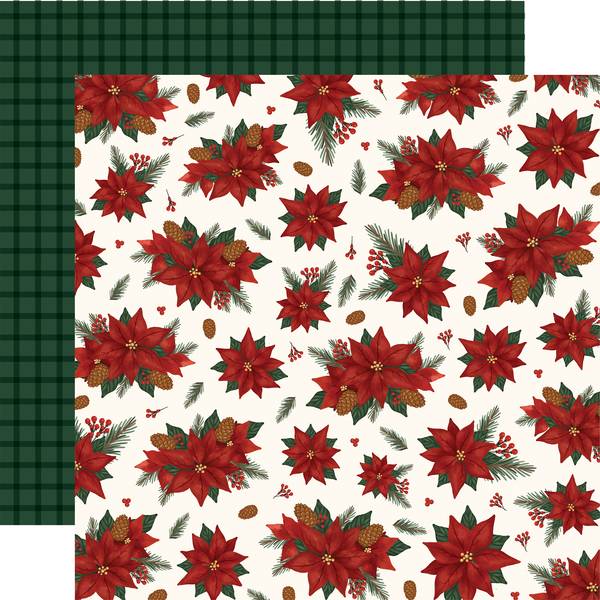 Carta Bella Classic Christmas: Joy And Peace Poinsettia 12x12 Patterned Paper 12x12 DS Paper (1 Sheet)