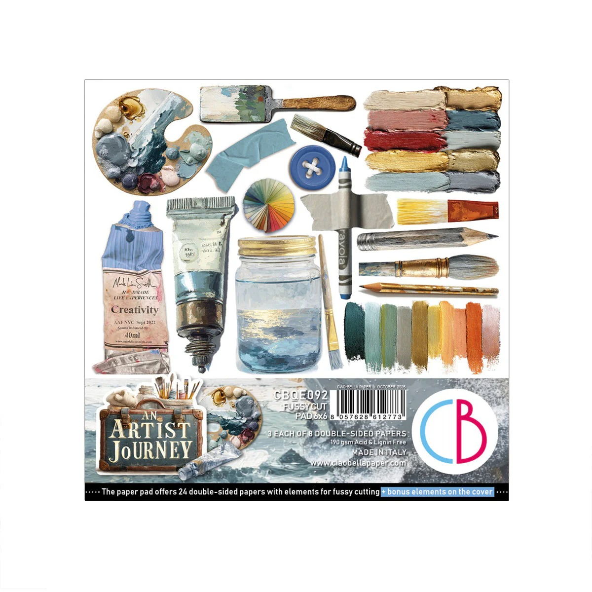Ciao Bella An Artist Journey Fussy Cut Pad 6"x6" 24/Pkg