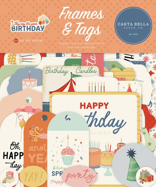 Carta Bella They Say It's Your Birthday Frames & Tags