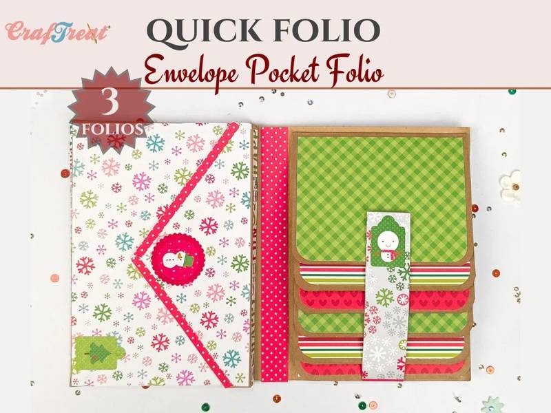 Craftreat Black, Kraft and White Envelope Pocket Folio Scrapbook Blank Quick Folio