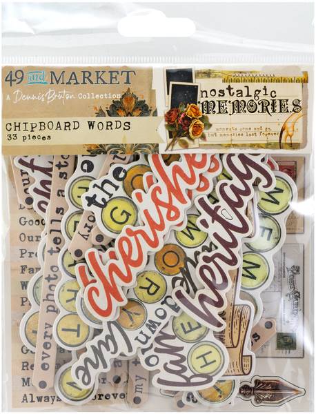 49 and Market Nostalgic Memories Chipboard Set