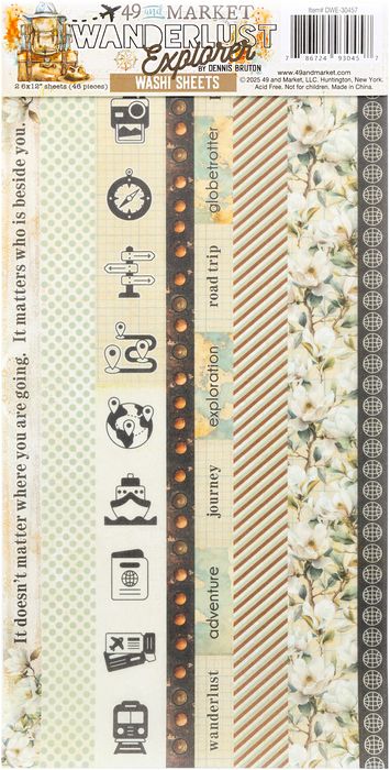 49 and Market Wanderlust Explorer Washi Tape Sheets