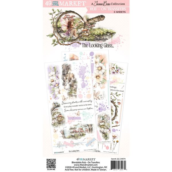 49 and Market The Looking Glass 6"X12" Blendable Rub-On Transfer Set