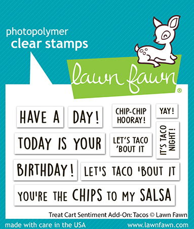Lawn Fawn Stamps - Treat Cart Sentiment Add-On: Tacos Stamp Set