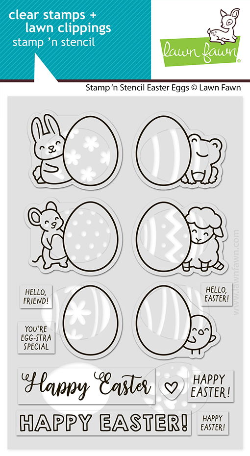 Lawn Fawn Stamp 'N Stencil Easter Eggs Stamp Set