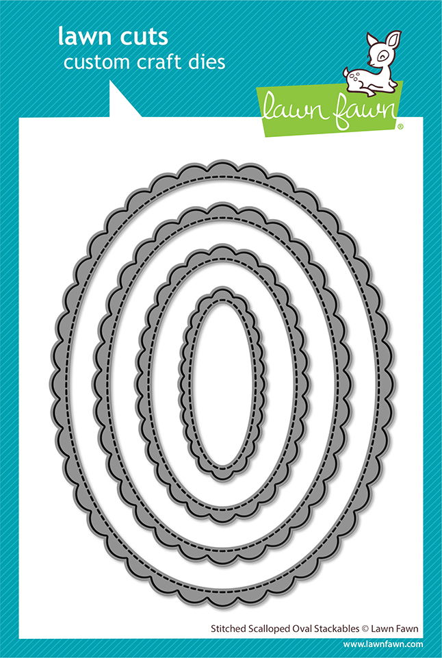Lawn Fawn Stitched Scalloped Oval Stackables