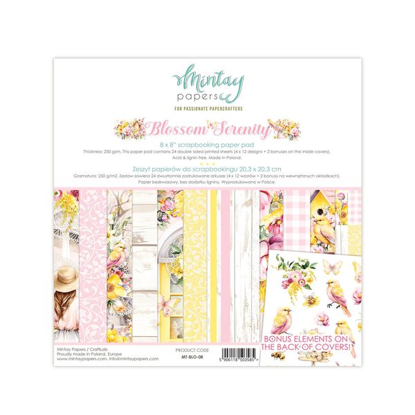 Mintay Blossom Serenity 8 x 8 Paper Pad