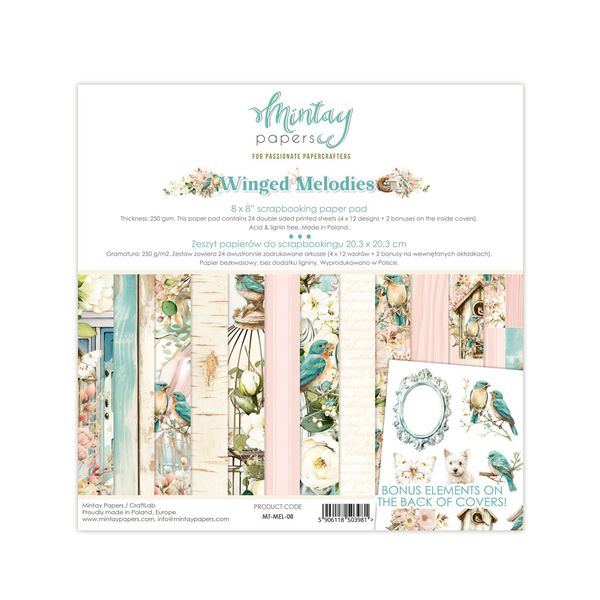 Mintay Winged Melodies 8 x 8 Paper Pad