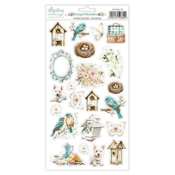 Mintay Winged Melodies 6 x 12 Paper Stickers - Elements