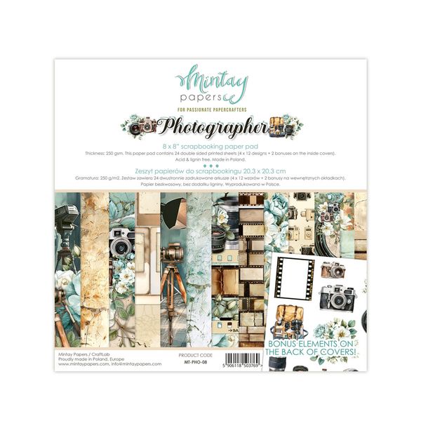 DISC - Mintay Photographer 8 x 8 Paper Pad