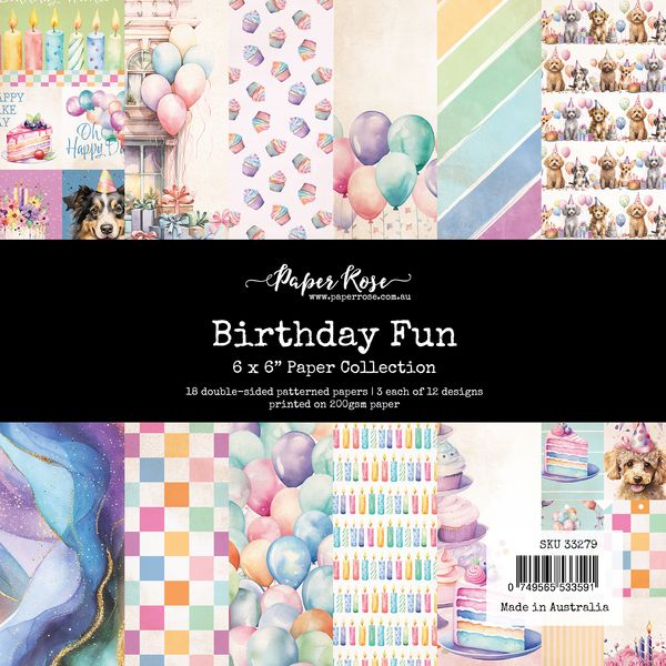 Paper Rose Birthday Fun 6x6 Paper Collection 33279