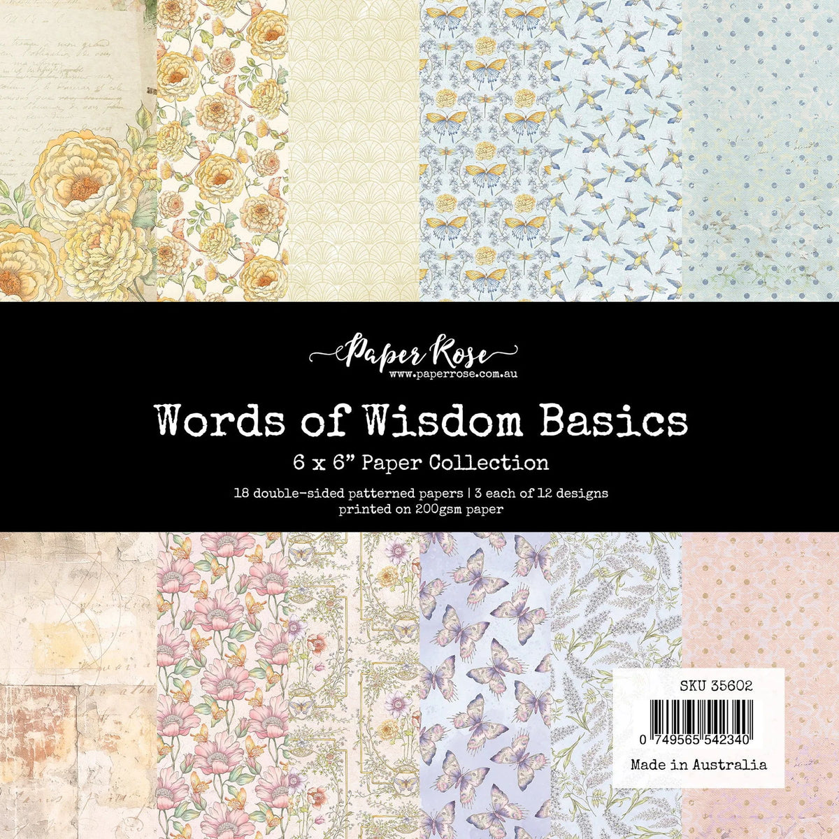 Paper Rose Words of Wisdom Basics 6x6 Paper Collection