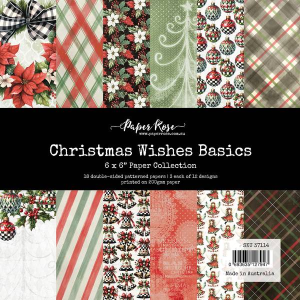 Paper Rose Christmas Wishes Basics 6x6 Paper Collection