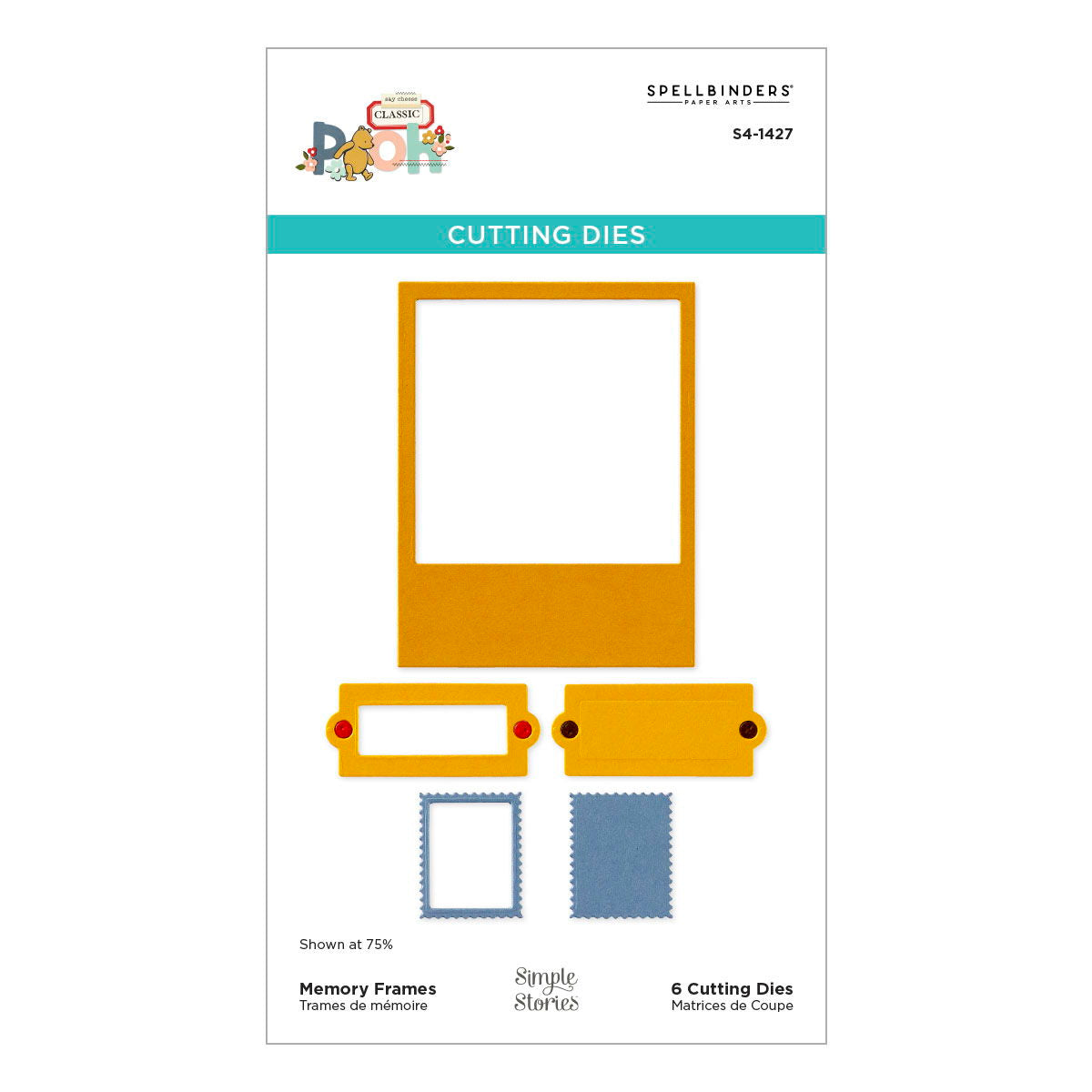 Spellbinders Memory Frames Etched Dies from the Say Cheese Classic Pooh Collection in Collaboration with Simple Stories