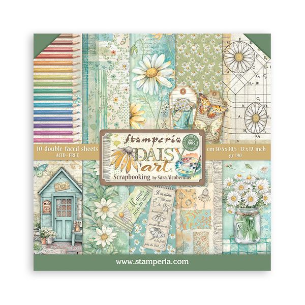 Stamperia Daisy Art 12x12 Double-sided Paper Pad