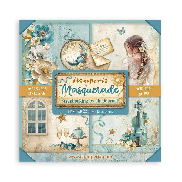 Stamperia Masquerade 12"X12"Â Single-Sided Paper Pad