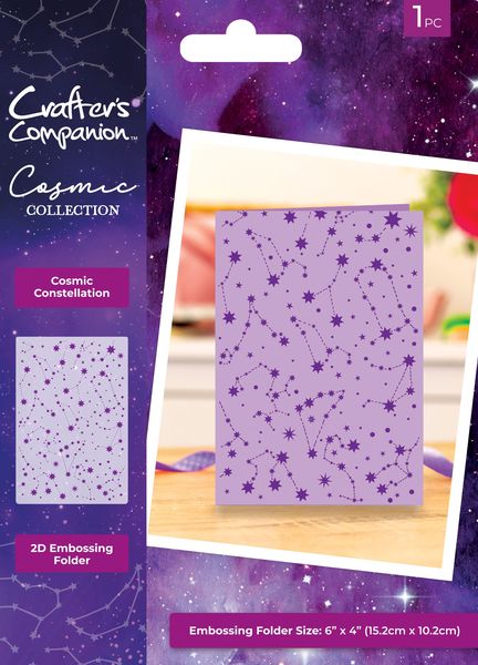Crafter's Companion Cosmic 2D Embossing Folder 6"X4"-Cosmic Constellation