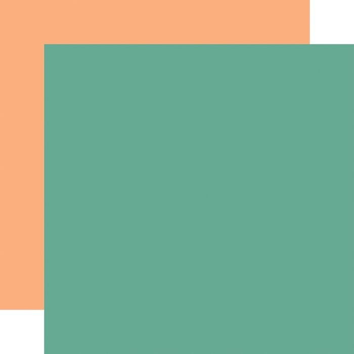 Echo Park Spooktacular Halloween: Teal / Lt. Orange 12x12 Coordinating Solid DS Paper (1 Sheet)