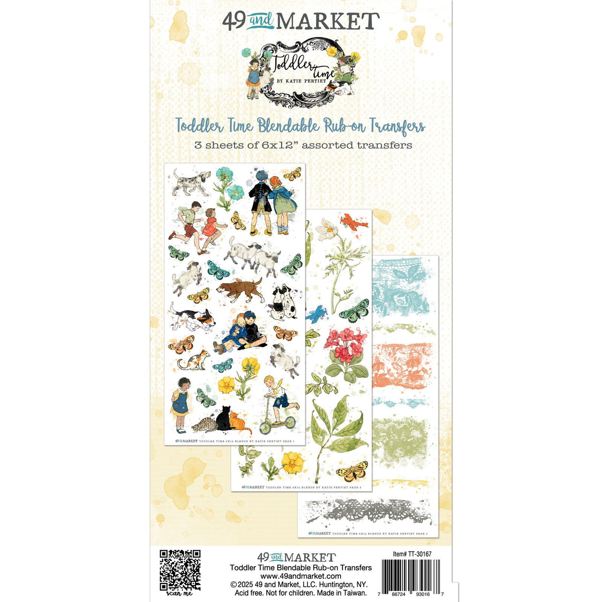 49 and Market Rub-On Transfer Set-Toddler Time Blendable