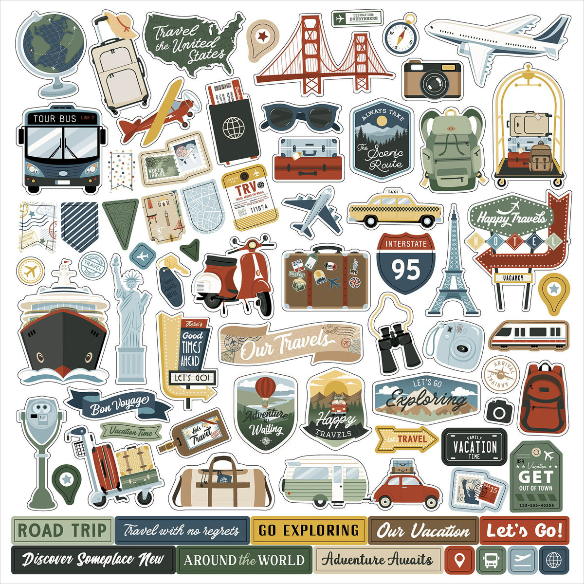 Echo Park It's Time To Travel Element Sticker