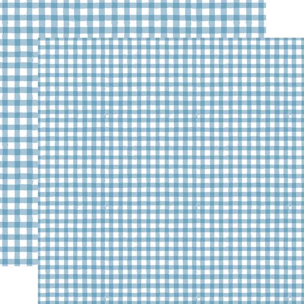 Echo Park Watercolor Gingham: Sky 12x12 DS Paper (1 Sheet)