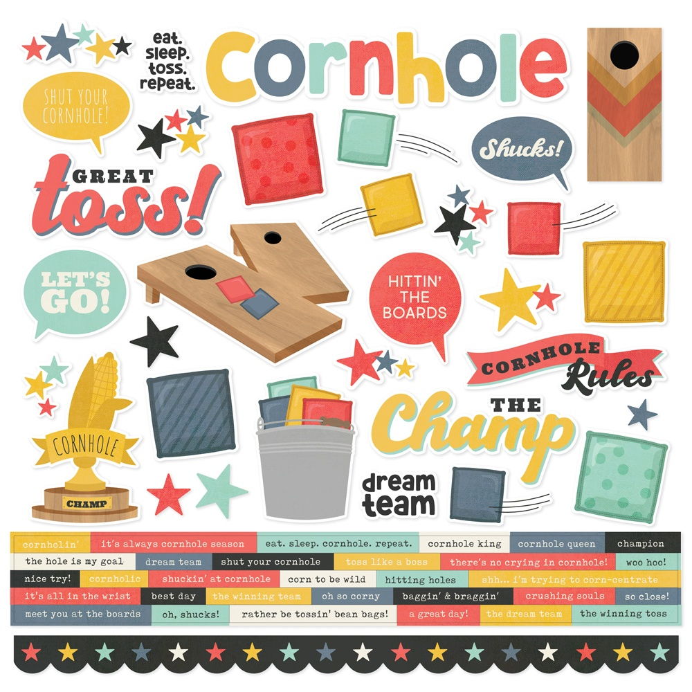 Simple Stories Cornhole  Cardstock Stickers