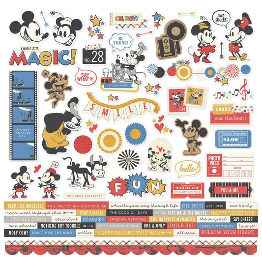 Simple Stories Say Cheese Classic Mouse 12"X12" Cardstock Stickers