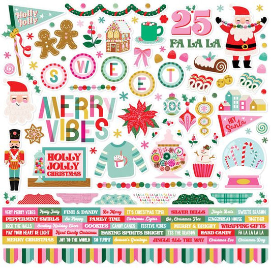 Simple Stories Hard Candy Christmas Cardstock Stickers