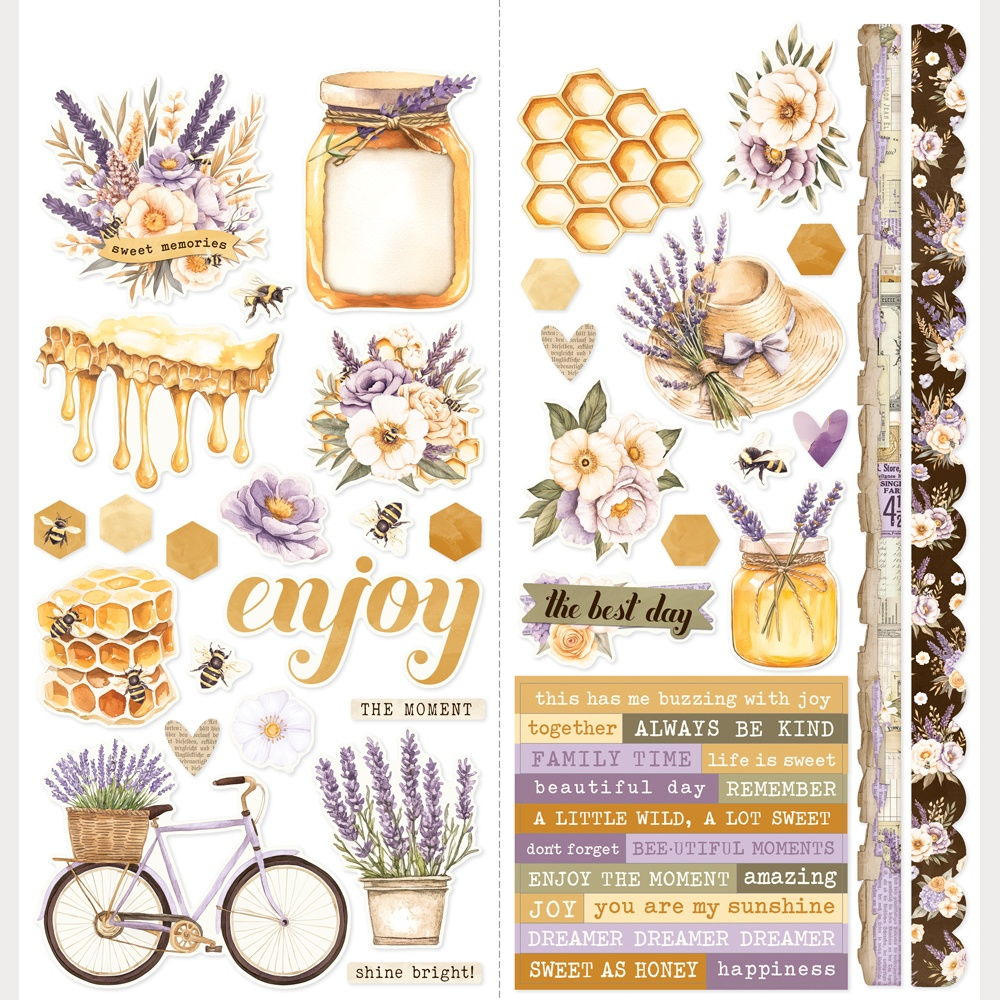 Simple Stories Icon Cardstock Stickers 12"X12"-Simple Vintage Lavender Fields