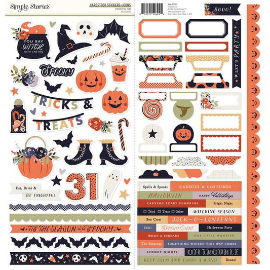 Simple Stories Frightful Fun Cardstock Stickers Icons