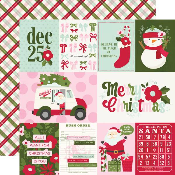 Simple Stories Kringle & Co.: 3x4/4x6 Elements DS Paper (1 Sheet)
