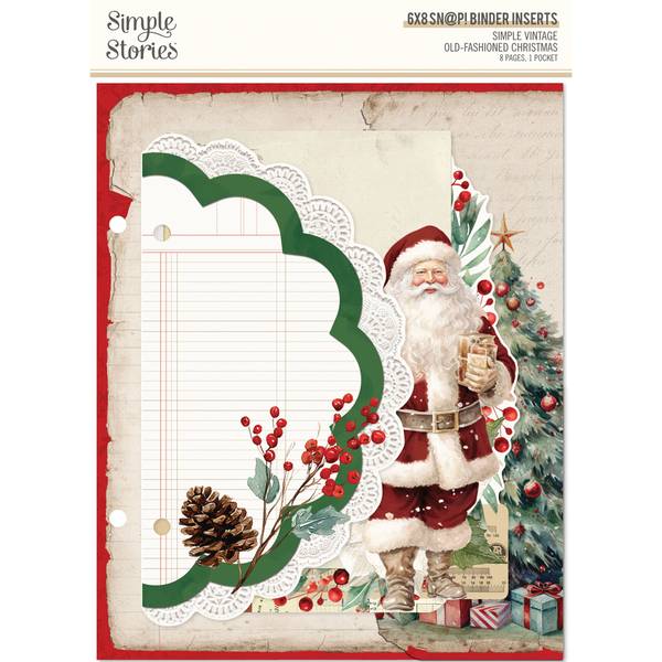 Simple Stories Simple Vintage Old-Fashioned Christmas SN@P! 6x8 Binder Inserts