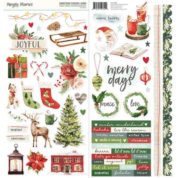 Simple Stories Simple Vintage Evergreen Memories: Cardstock Stickers Icons