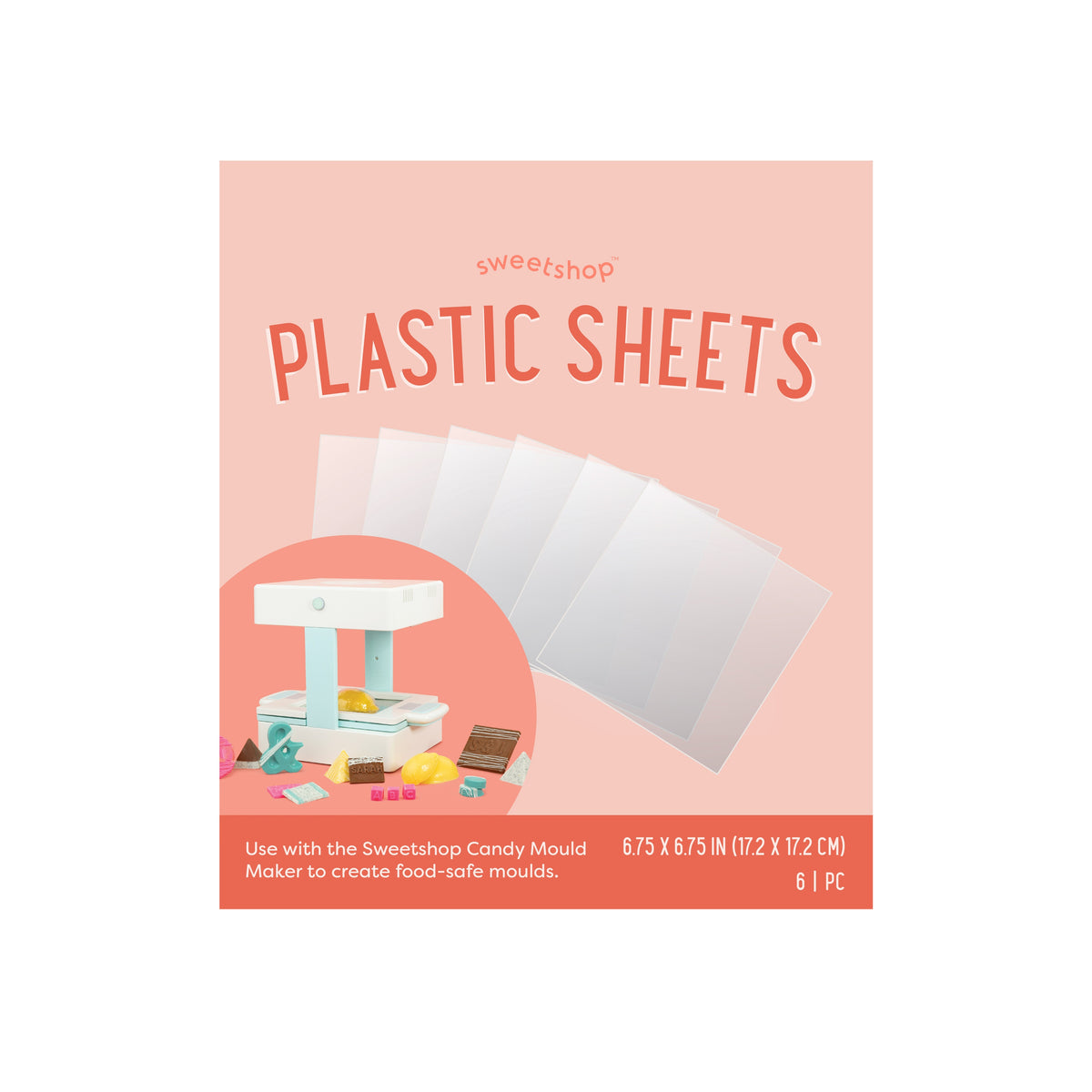 Sweetshop Candy Mould Maker Plastic Sheets 6/Pkg-