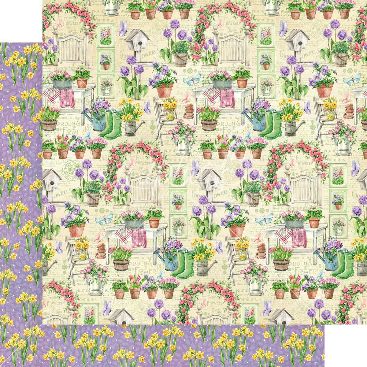 Graphic 45 Grow With Love:  Tiptoe Through the Tulips 12x12 DS Paper (1 Sheet)