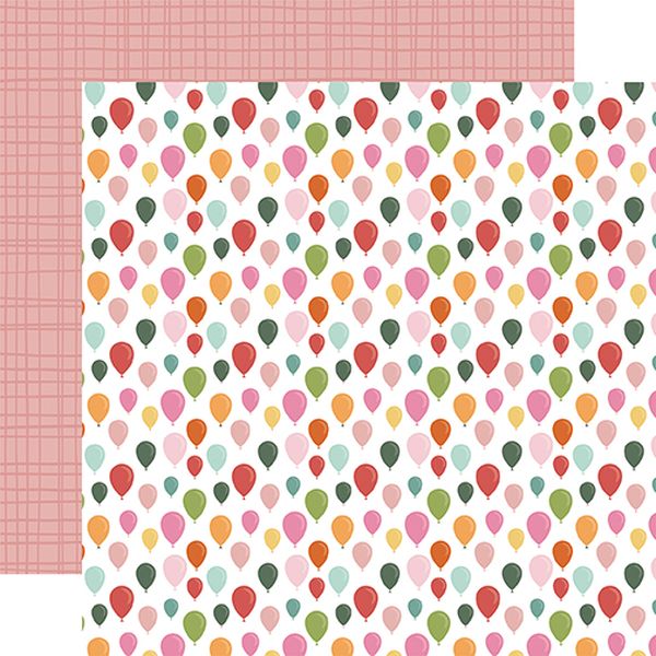 Echo Park A Birthday Wish Girl: Birthday Girl Balloons 12x12 DS Paper (1 Sheet)