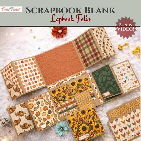 CrafTreat Kraft LapBook Folio Scrapbook Blank Precut Album Base