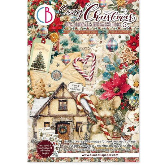 Ciao Bella Cozy Christmas Junk Journal & Ephemera Book A4 32/Pkg