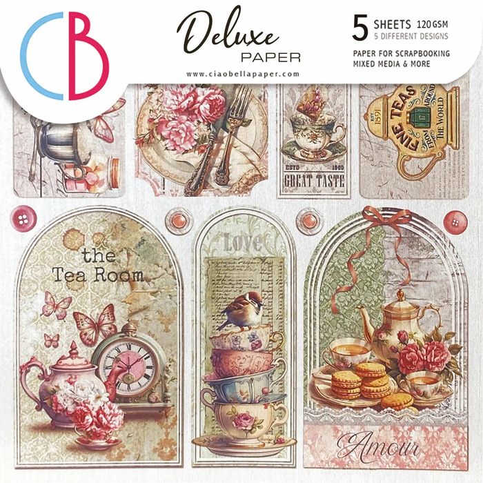 Ciao Bella Deluxe Timeless Moments  Paper Silver 6"x 6" 5/Pkg