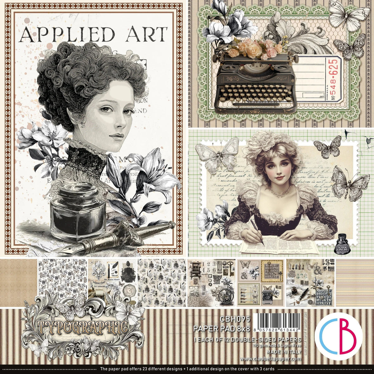 Ciao Bella Typographic Pad 8"x8" 12/Pkg